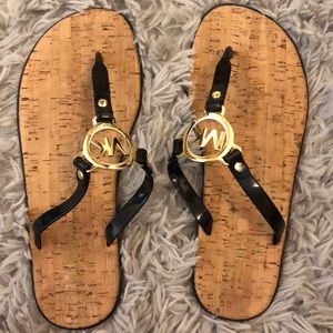 Micheal Kors Size 7 MK Monogram Charm Sandal